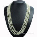 Long Multi Strand Pearl Necklace Costume Jewelry